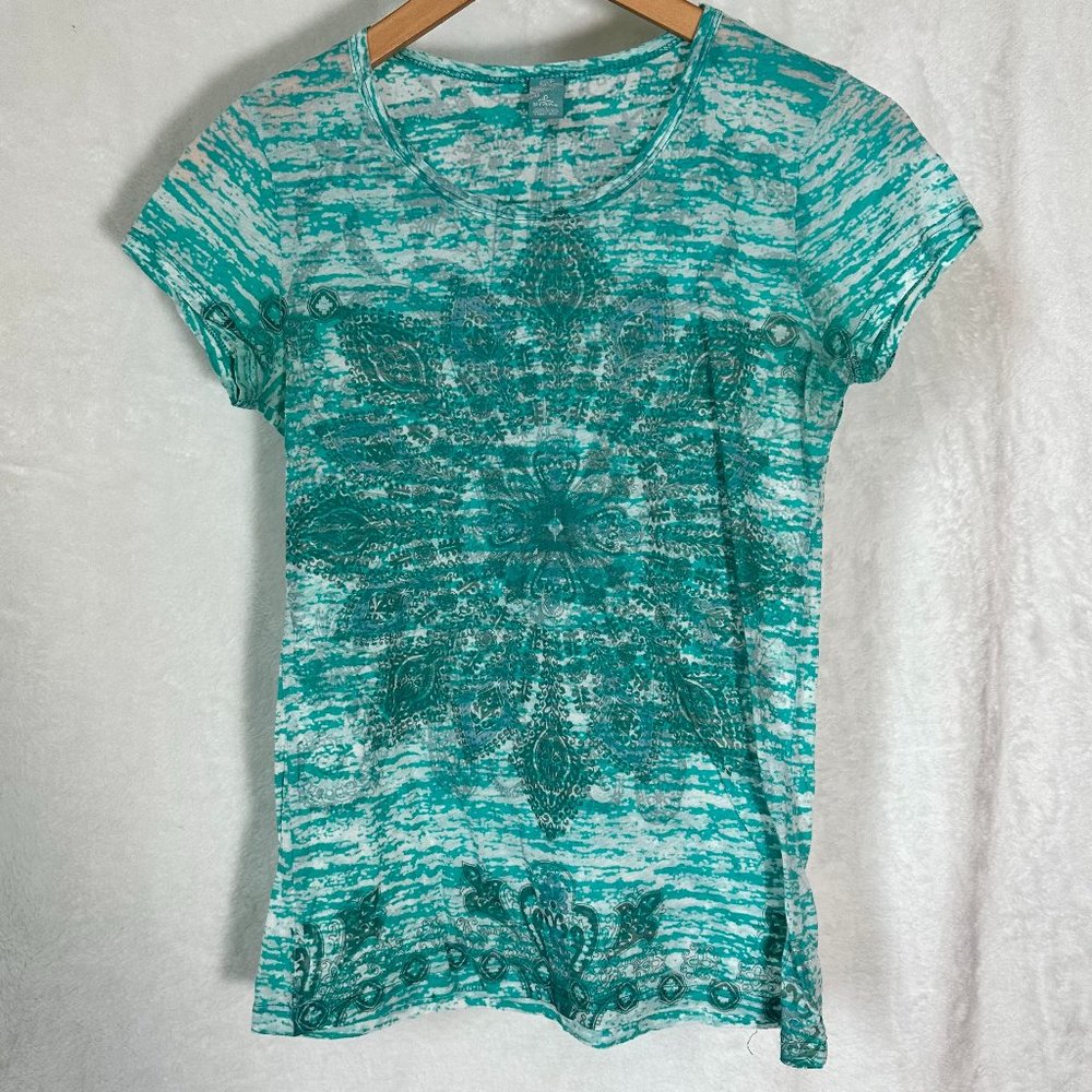 Prana Lightweight Weathered Pattern Scoop-Neck T-Shirt